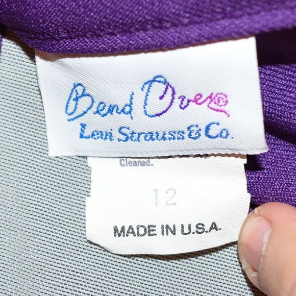 Vintage Purple Levi Strauss Bend Over Skirt Made in USA - Picture 6 of 7